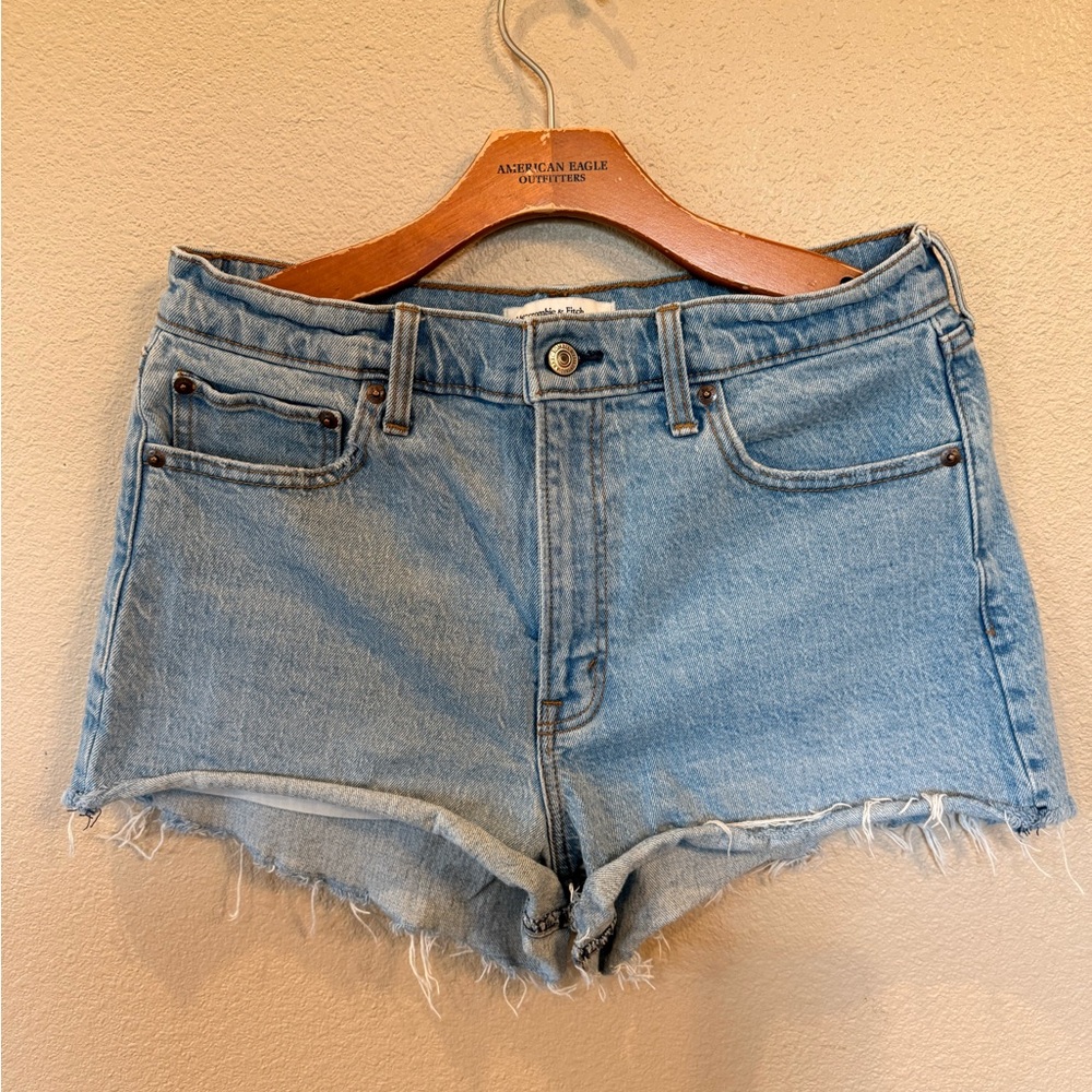 Abercrombie & Fitch Women's Light Blue Jean Shorts
